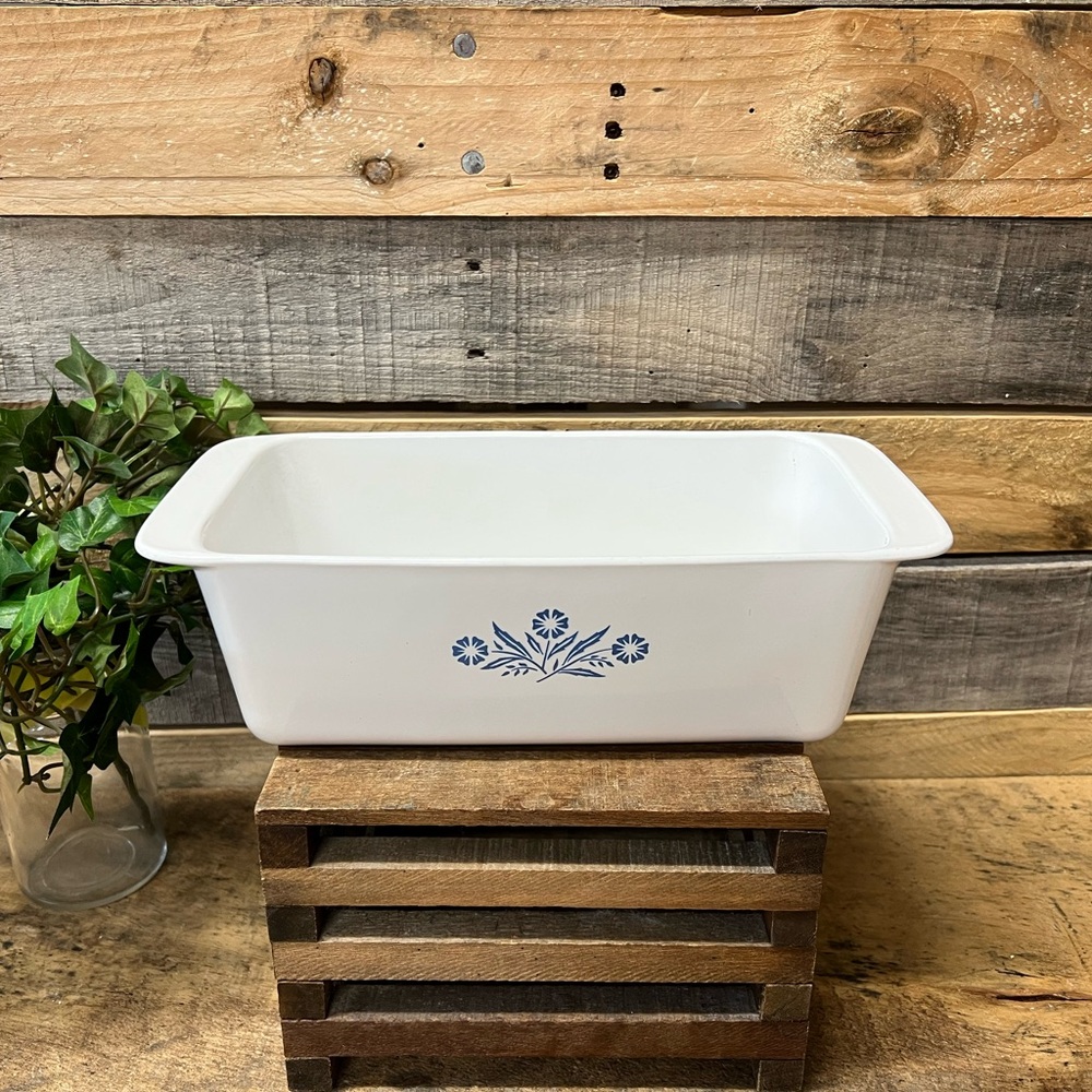 Vintage Pfaltzgraff Cornflower Blue Corning Ware Loaf/Bread Baking Pan